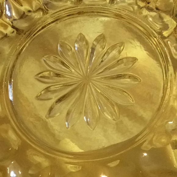 Amber scalloped rim Depression glass bowl set 3 pc - Picture 5 of 12